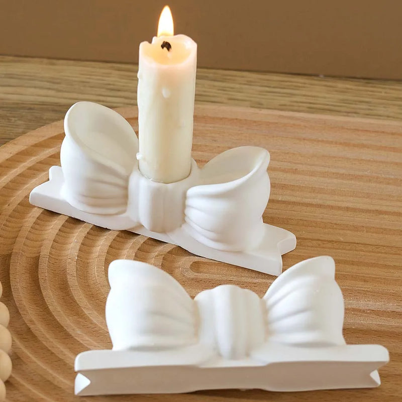 3D Bow Candle Holder Silicone Mold Bowtie Candlestick