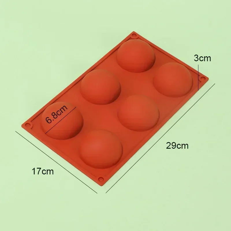 6/8/15/24 Holes Half Ball Sphere Round Silicone Mold