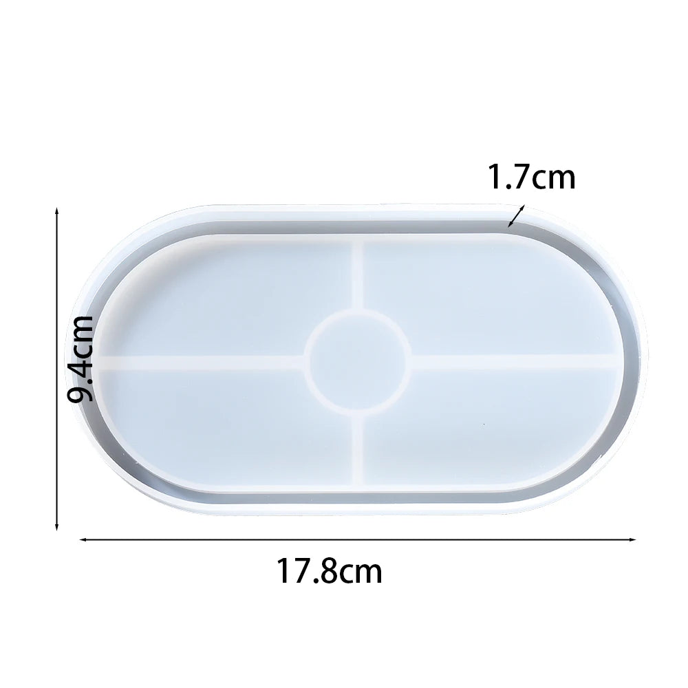 Oval Tray Silicone Mold Hexagon Coaster Epoxy Resin Mould