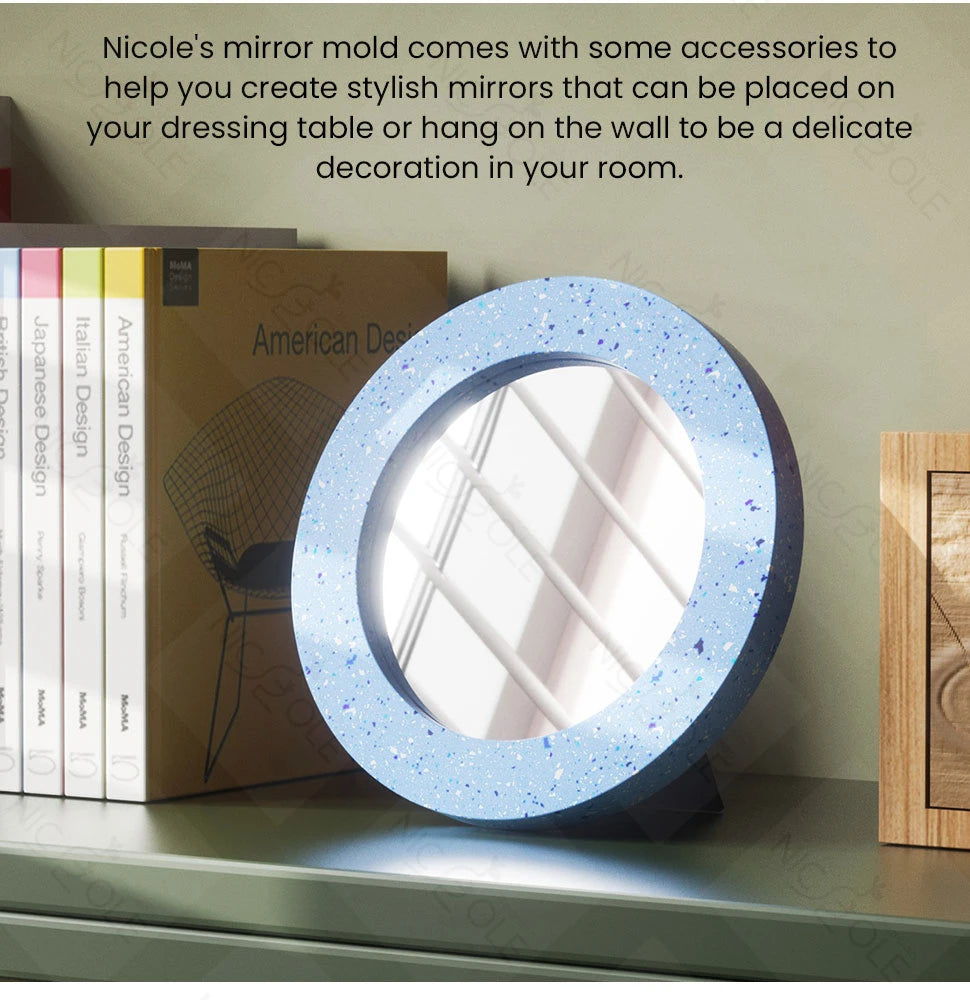 Nicole Circle Mirror Silicone Mold Concrete Casting