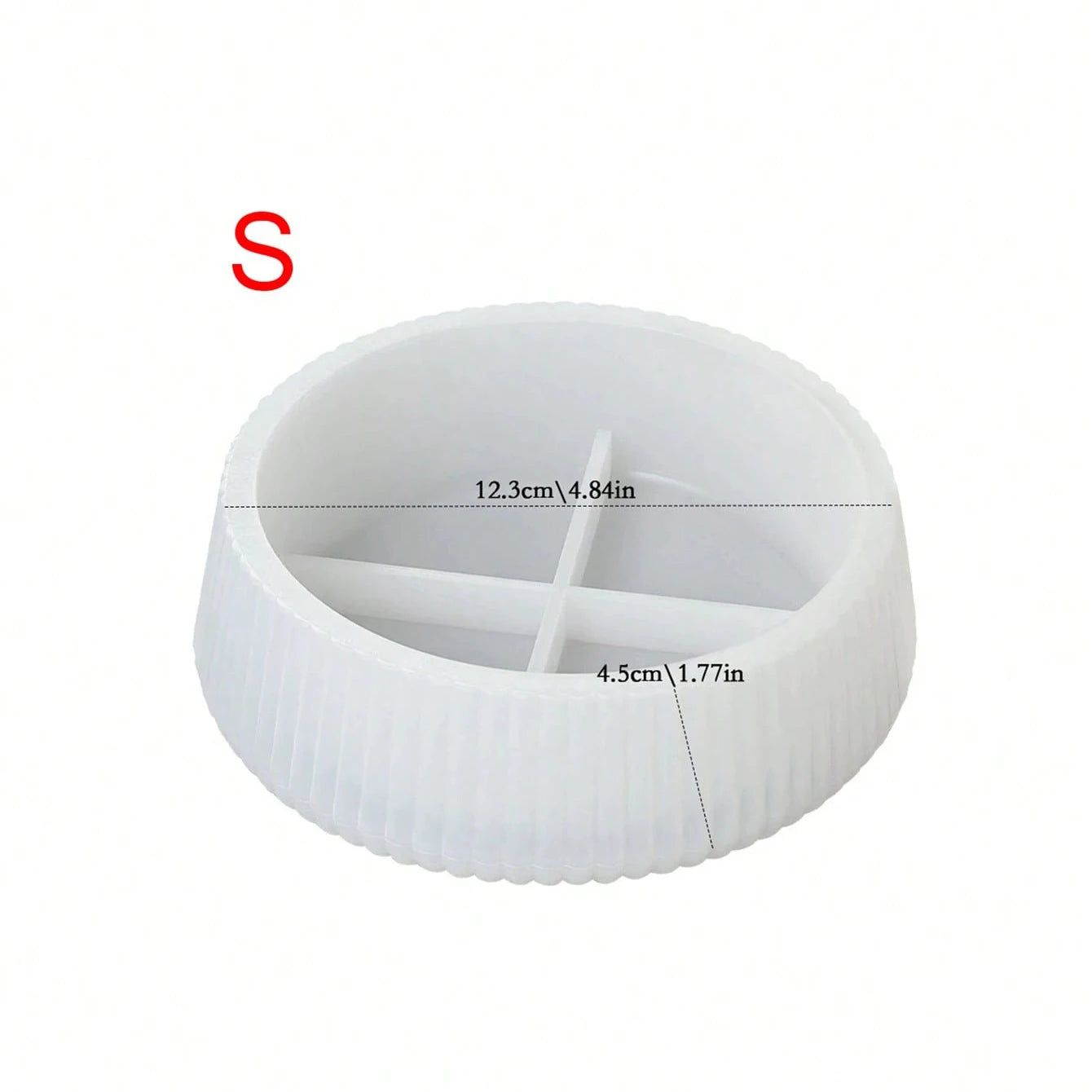 1pc Oversized Round Striped Storage Bowl Silicone Mold