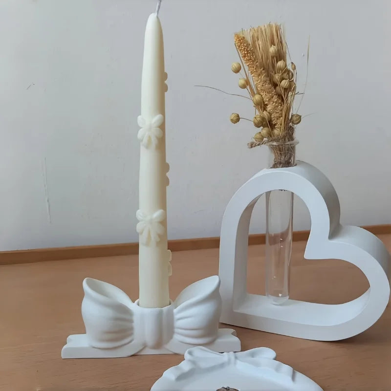 3D Bow Candle Holder Silicone Mold Bowtie Candlestick
