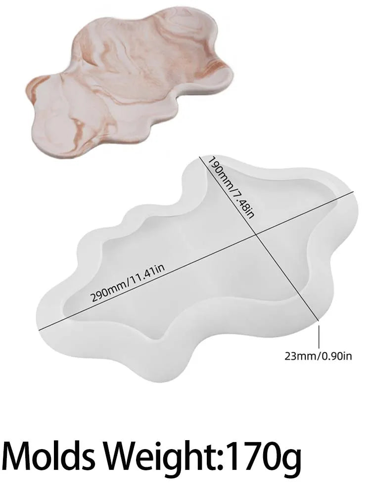 Concrete Irregular Wave Tray Silicone Mold