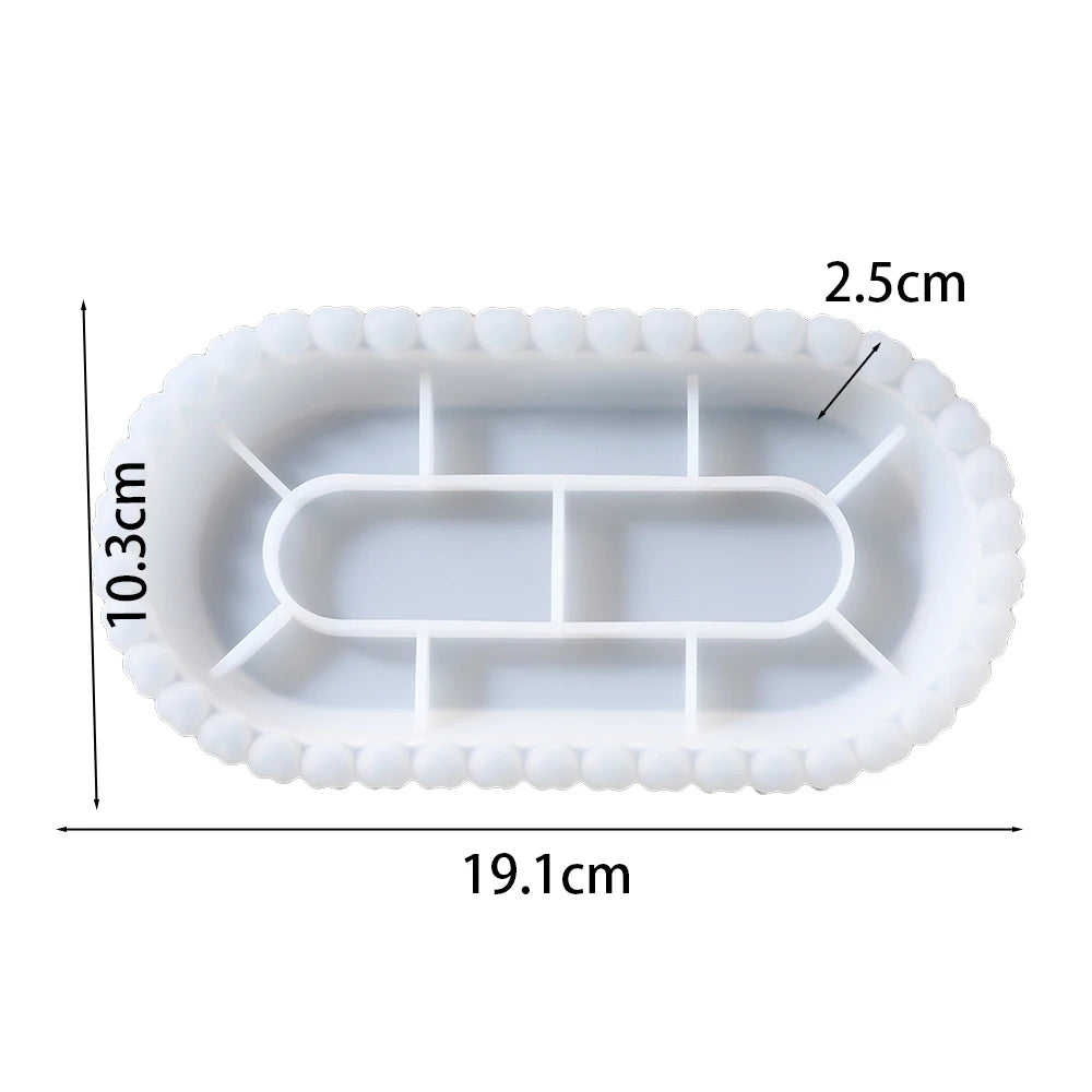 Oval Tray Silicone Mold Hexagon Coaster Epoxy Resin Mould