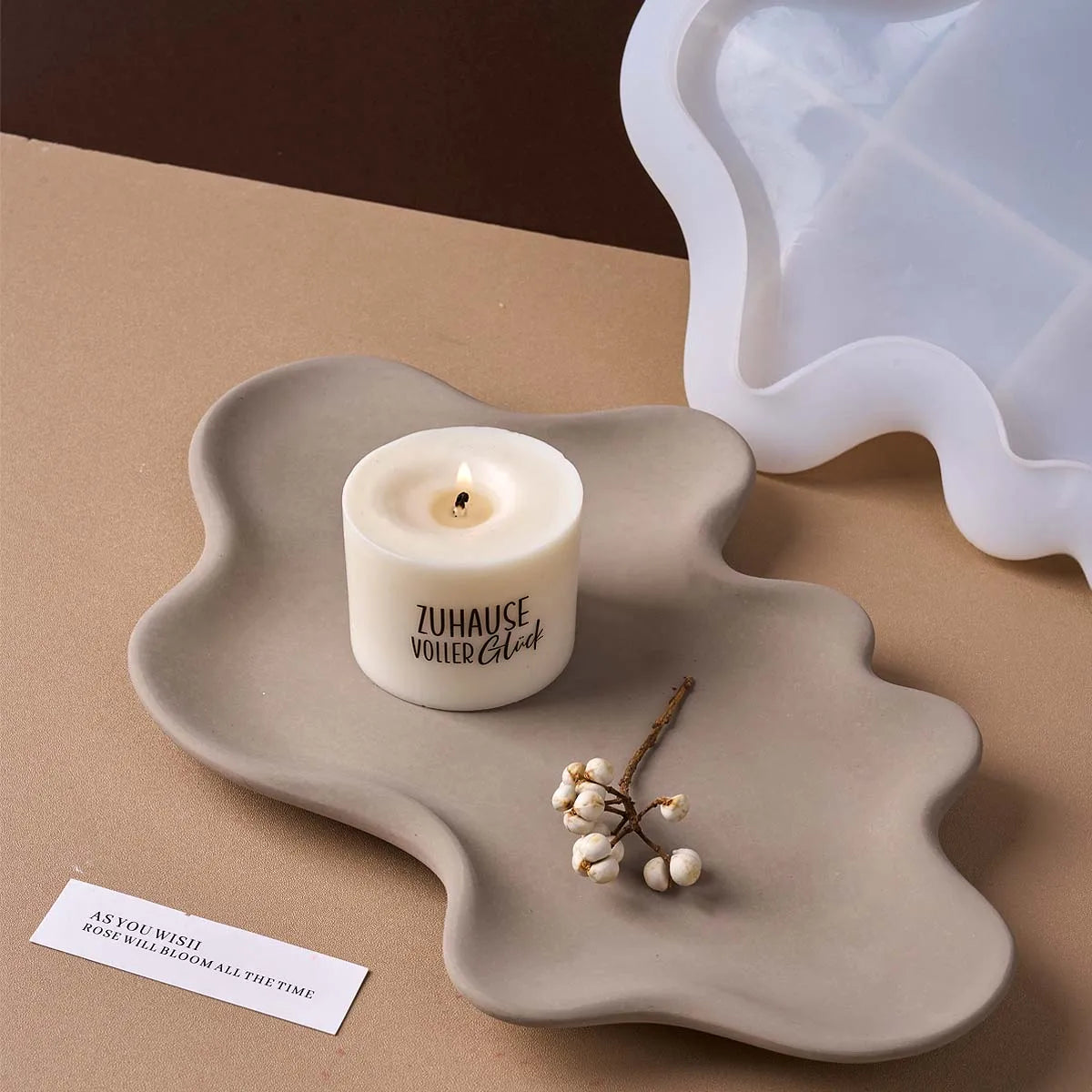 Concrete Irregular Wave Tray Silicone Mold