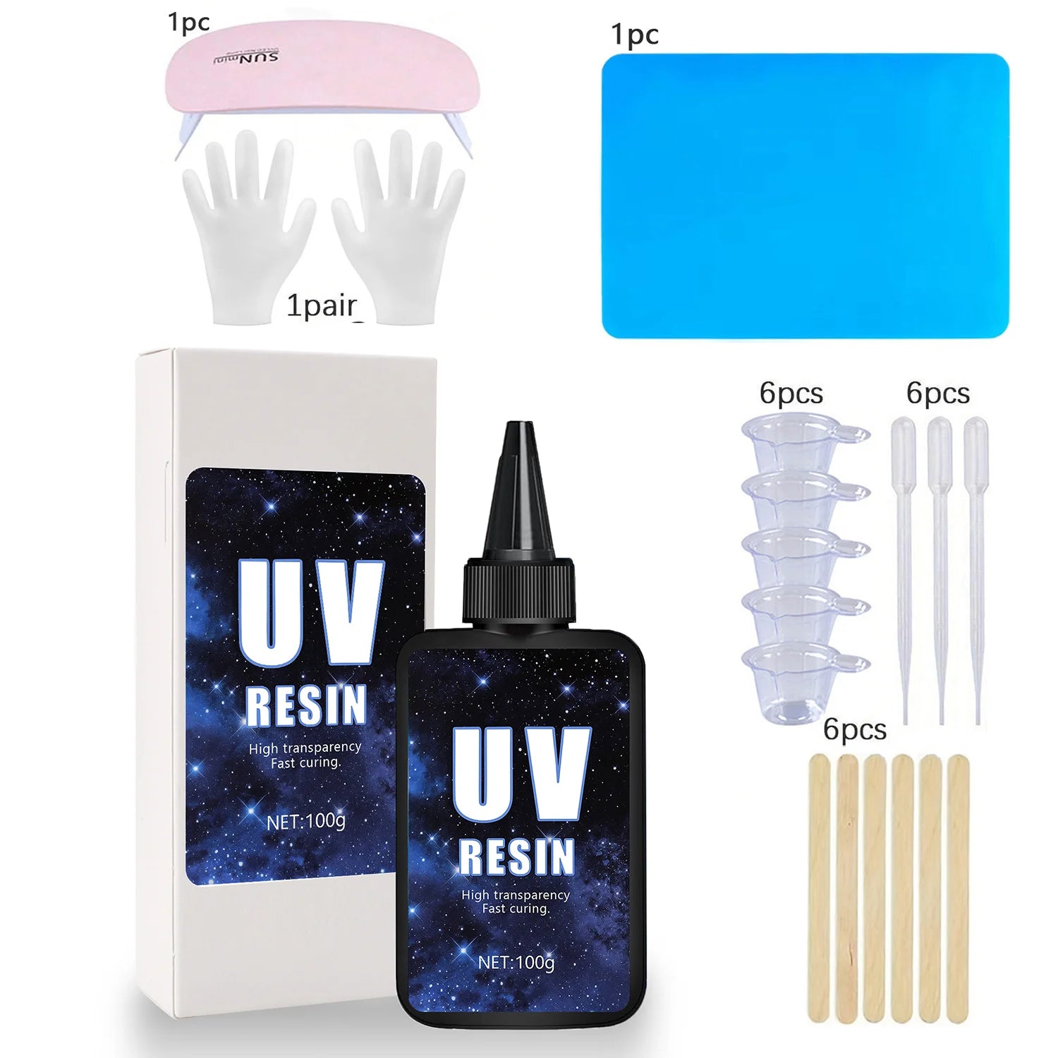 UV resin kit - larger size and 200g upgraded hard crystal