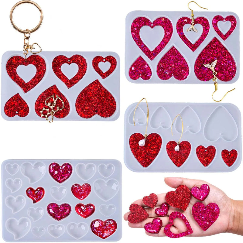 Heart Shape Earring Pendant Silicone Mold Love Series