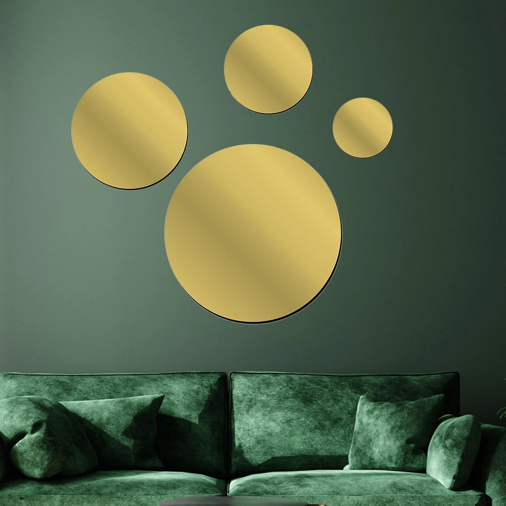 Round Acrylic Mirror Insert — Gold & Silver