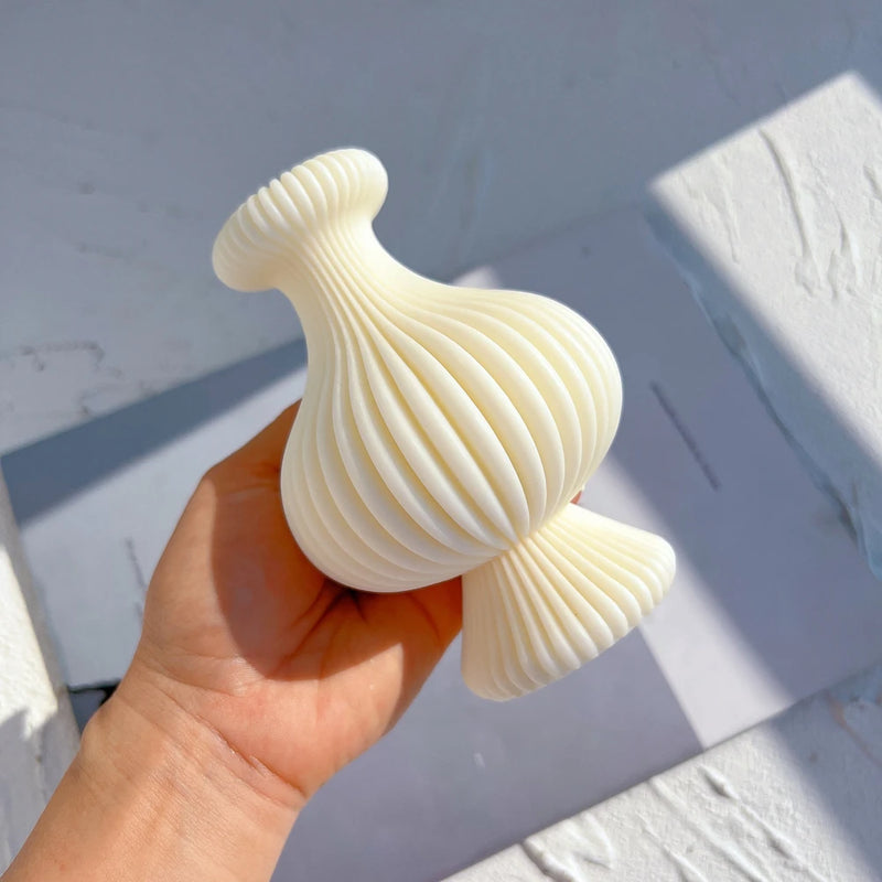 Ribbed Vase Candle Mold Aesthetic Silicone Mould Geometric