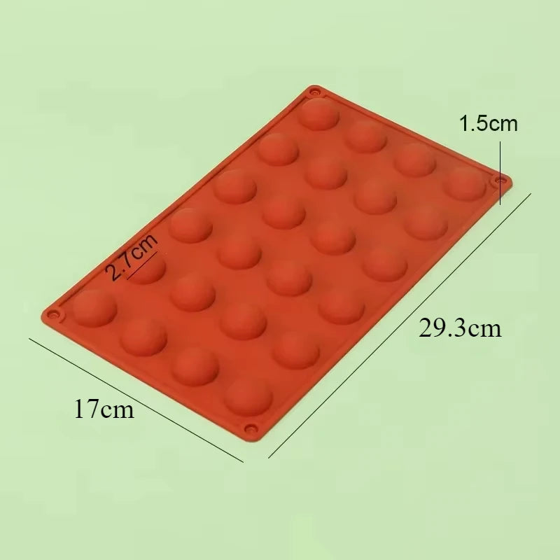 6/8/15/24 Holes Half Ball Sphere Round Silicone Mold