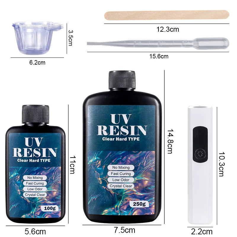 UV Resin Kit with Light Upgraded Hard Type Crystal Clear