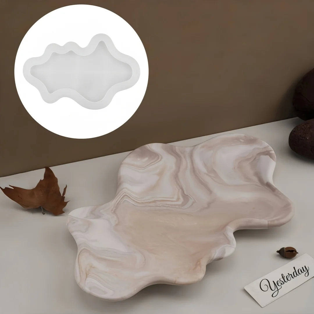 Silicone Resin Casting Mold Irregular Wavy Geometric Tray