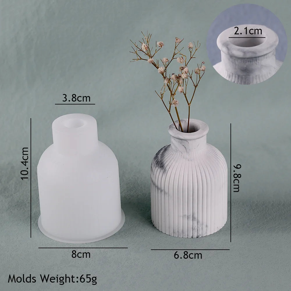 Circular Stripe Vase Silicone Mold