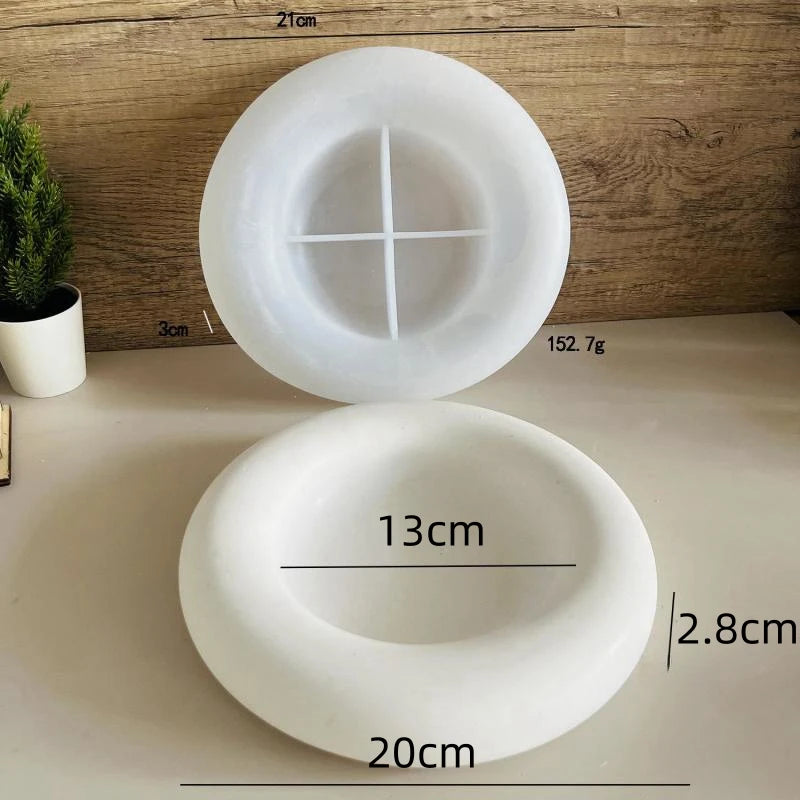 Round Cement Storage Tray Silicone Molds Circular Plaster