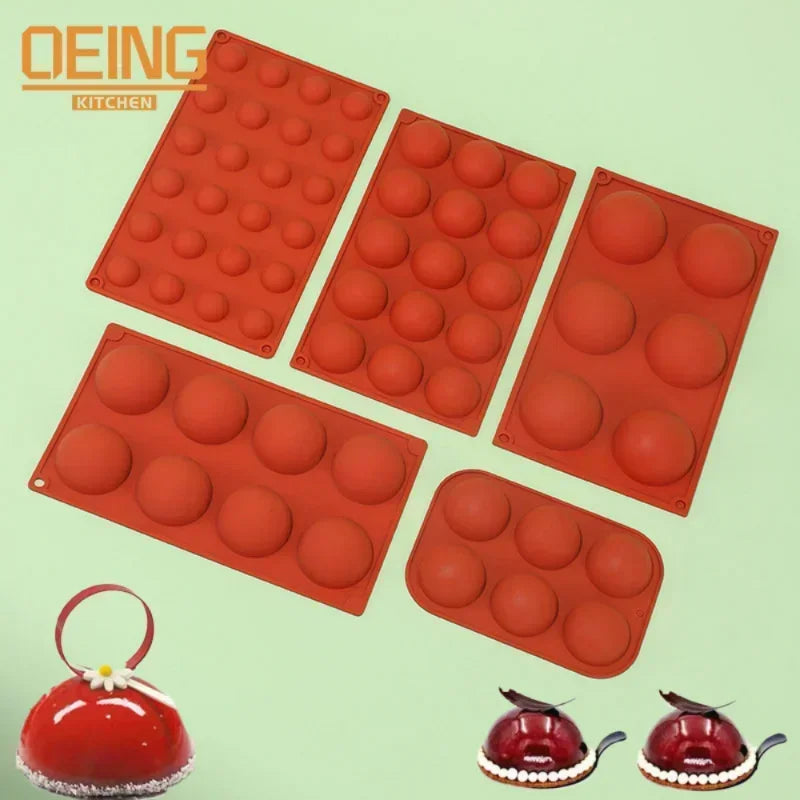 6/8/15/24 Holes Half Ball Sphere Round Silicone Mold