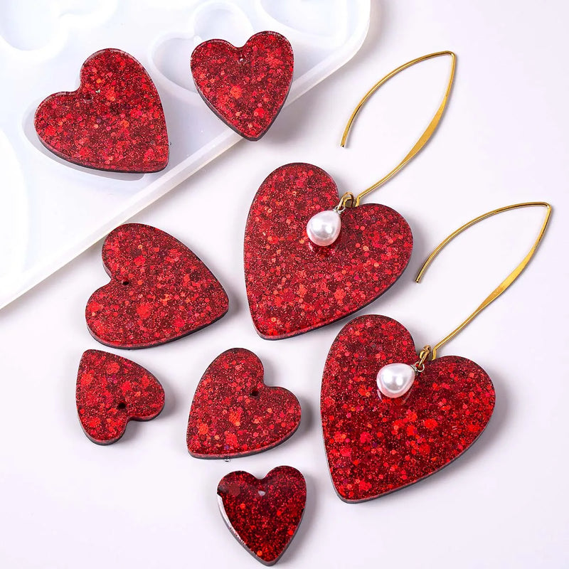 Heart Shape Earring Pendant Silicone Mold Love Series