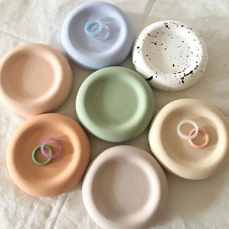 Round Cement Storage Tray Silicone Molds Circular Plaster