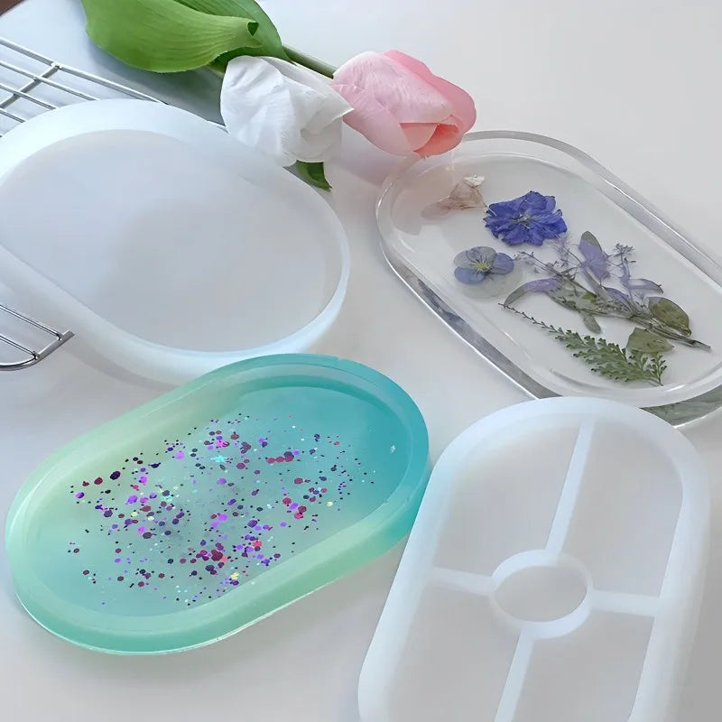 Tray Dish Mold Round Square Rectangle Coaster Silicone Mold