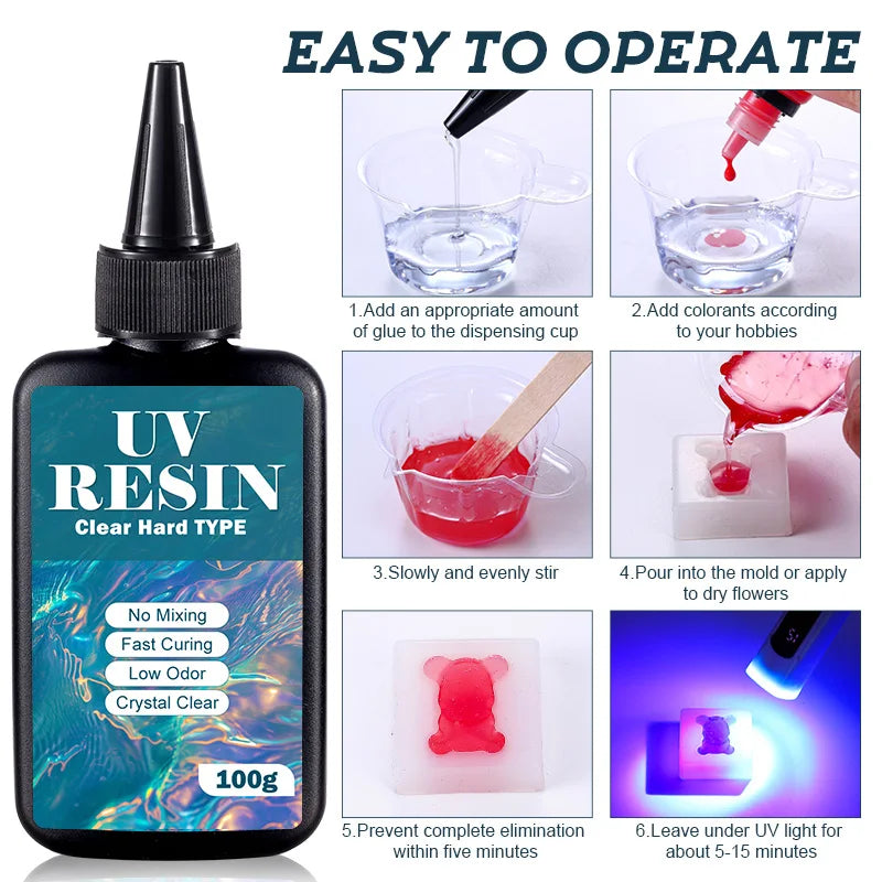 UV Resin Kit with Light Upgraded Hard Type Crystal Clear
