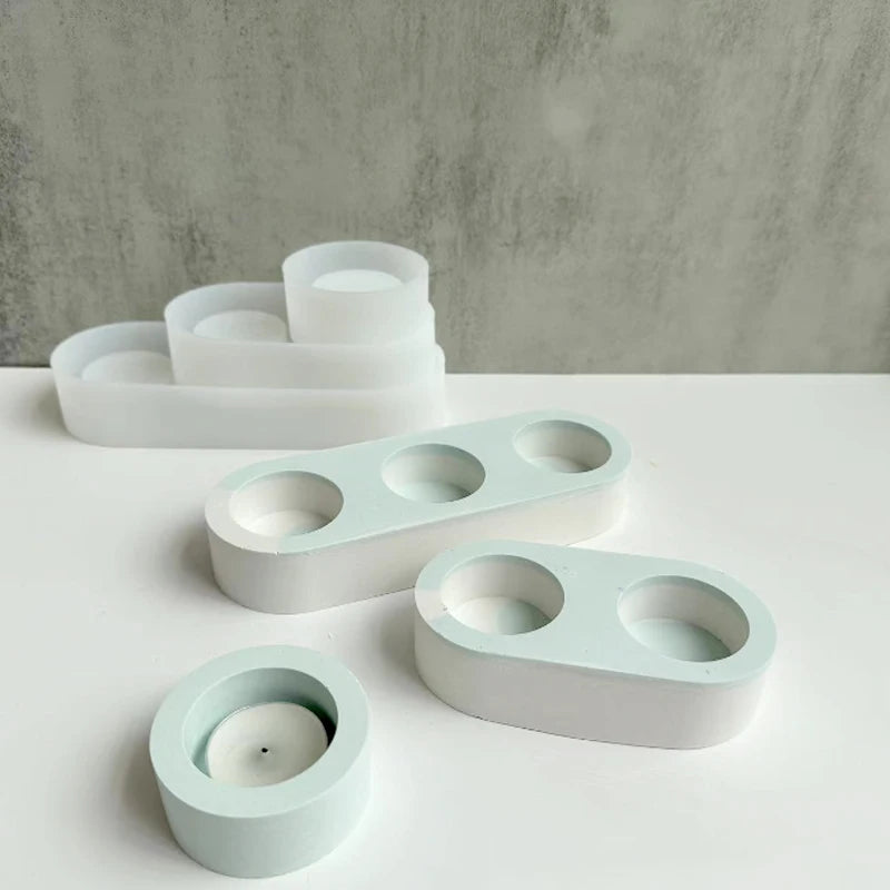 Round Concrete Candlestick Mold