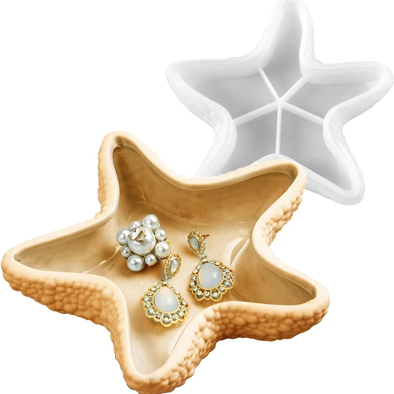 Starfish Storage Bowl Silicone Mold Concrete Jewelry Plate