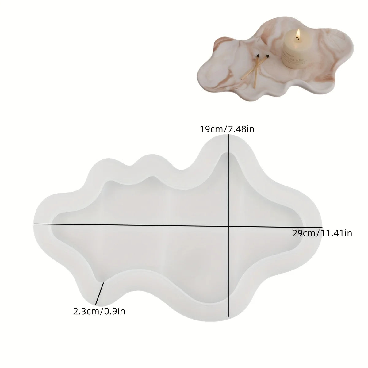 Silicone Resin Casting Mold Irregular Wavy Geometric Tray