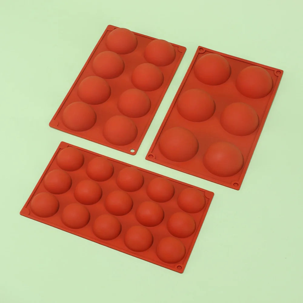 6/8/15/24 Holes Half Ball Sphere Round Silicone Mold