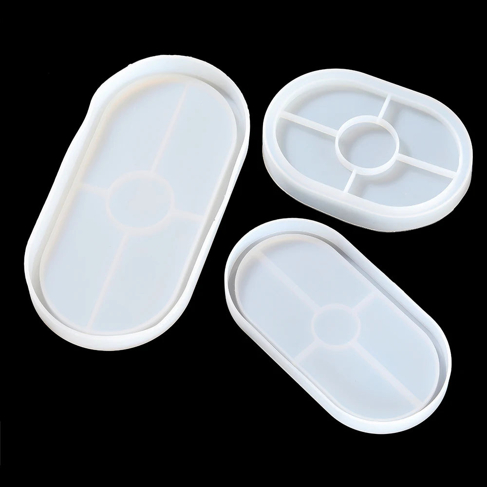 Oval Tray Silicone Mold Hexagon Coaster Epoxy Resin Mould