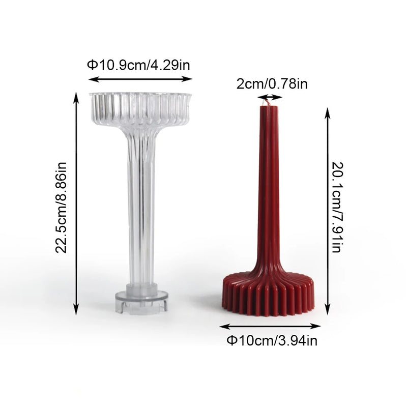 Elegant Stripe Vase Candle Mold Sculptural Pillar Candles