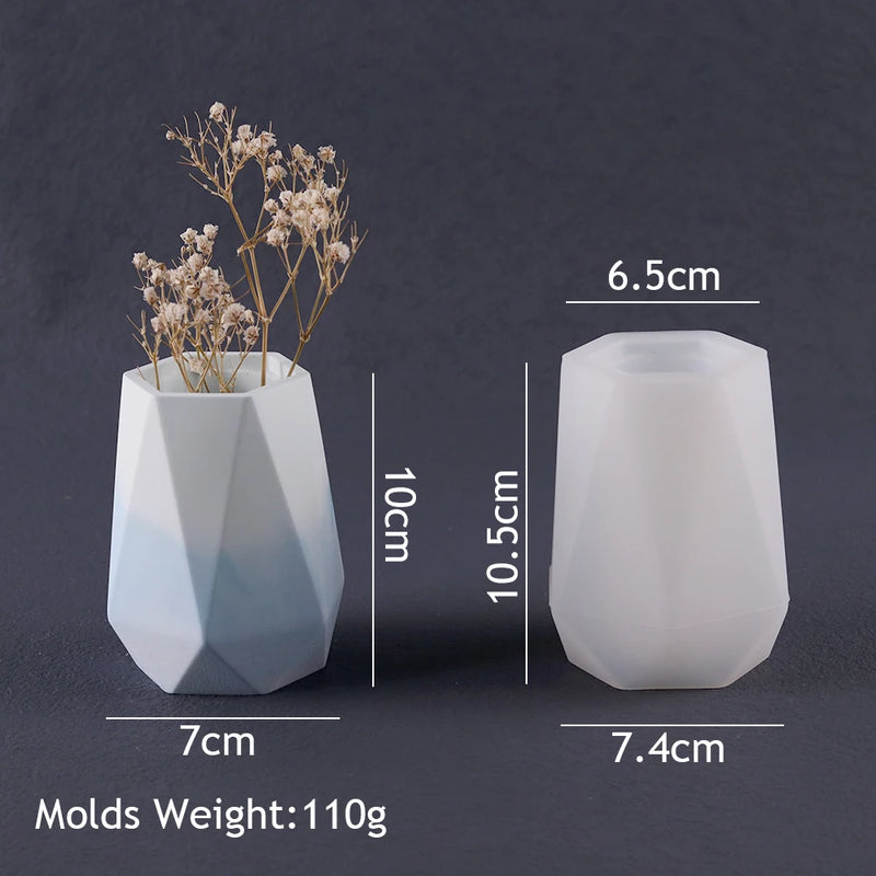 Large Hexagon Vase Silicone Mold