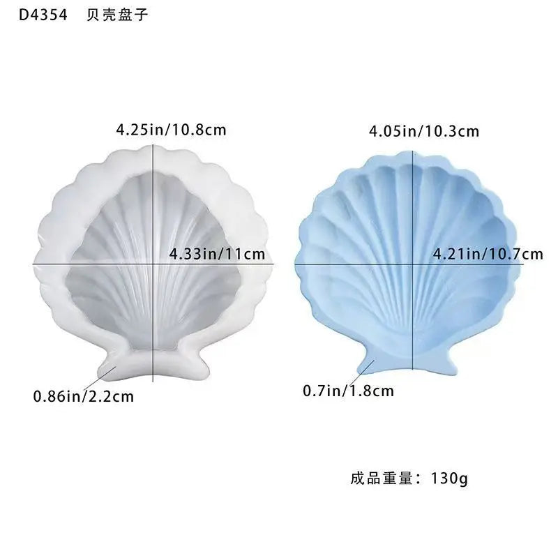 Open shell dish silicone mold — size chart