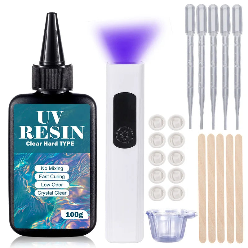 UV Resin Kit with Light Upgraded Hard Type Crystal Clear