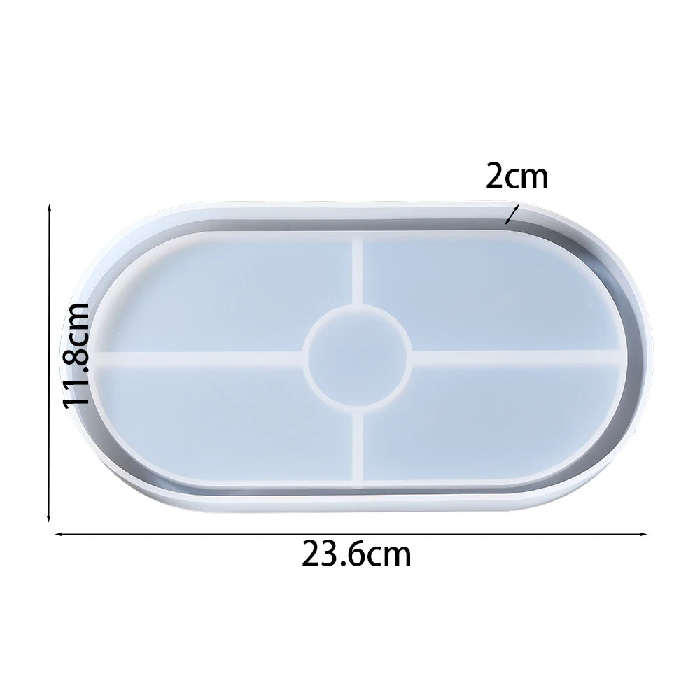 Oval Tray Silicone Mold Hexagon Coaster Epoxy Resin Mould