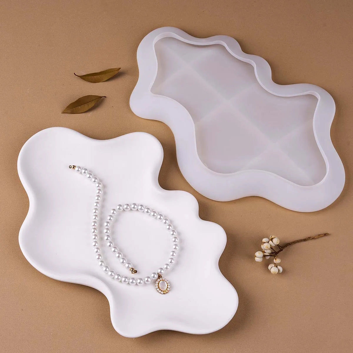 Concrete Irregular Wave Tray Silicone Mold