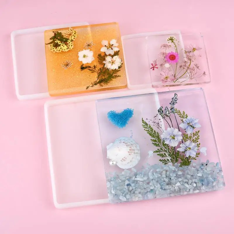 Round Square Rectangle Shape Coaster Base Silicone Mold