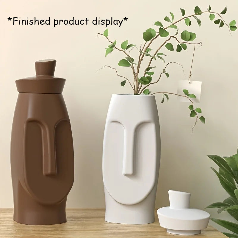 Creative Geometric Face Silicone Mold 2-in-1 Vase Storage