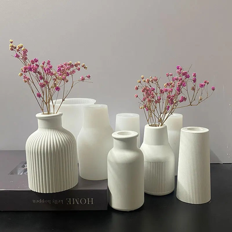 Circular Stripe Vase Silicone Mold
