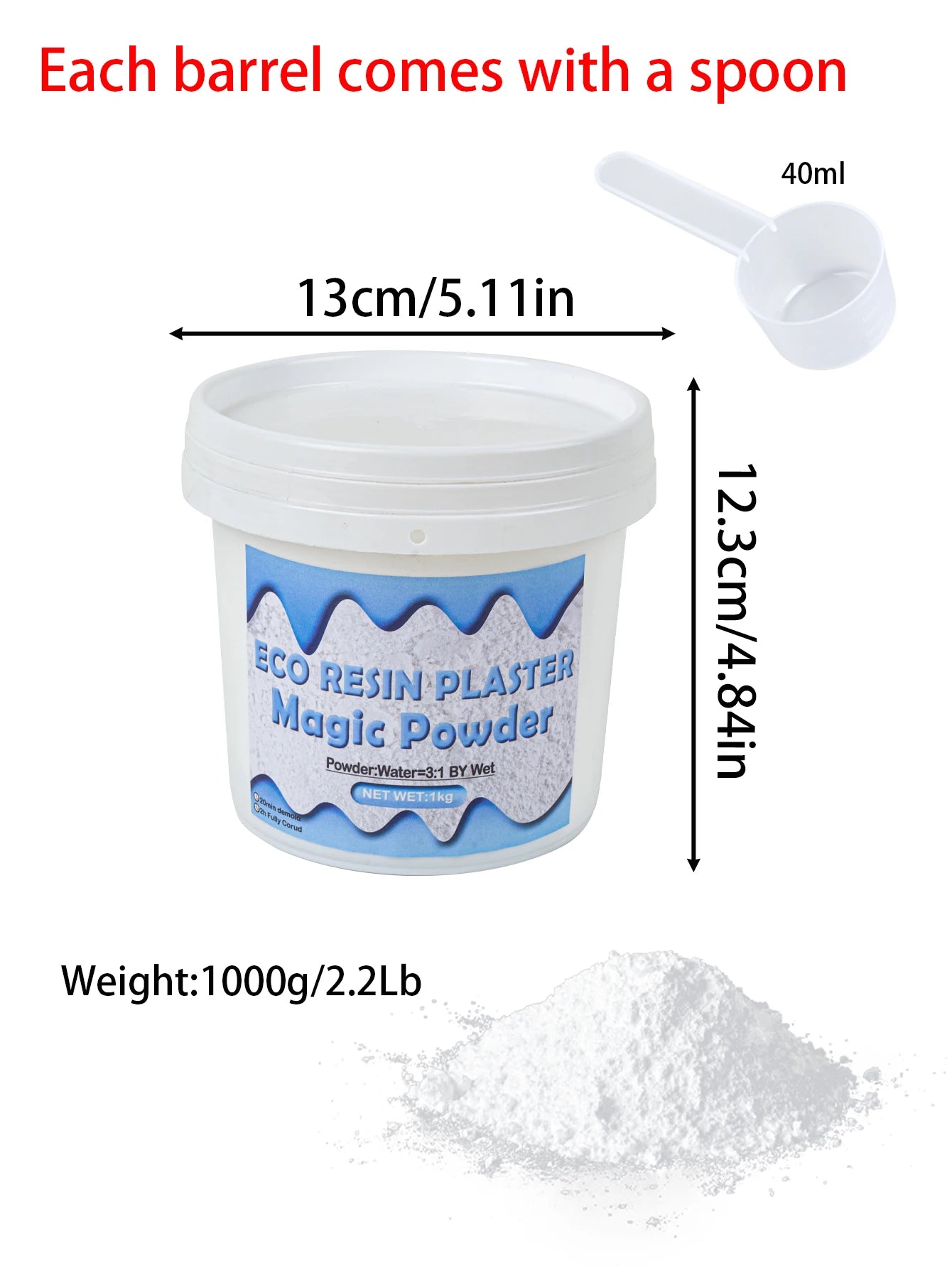 500/1000/1500g Resin Casting Powders High Density White