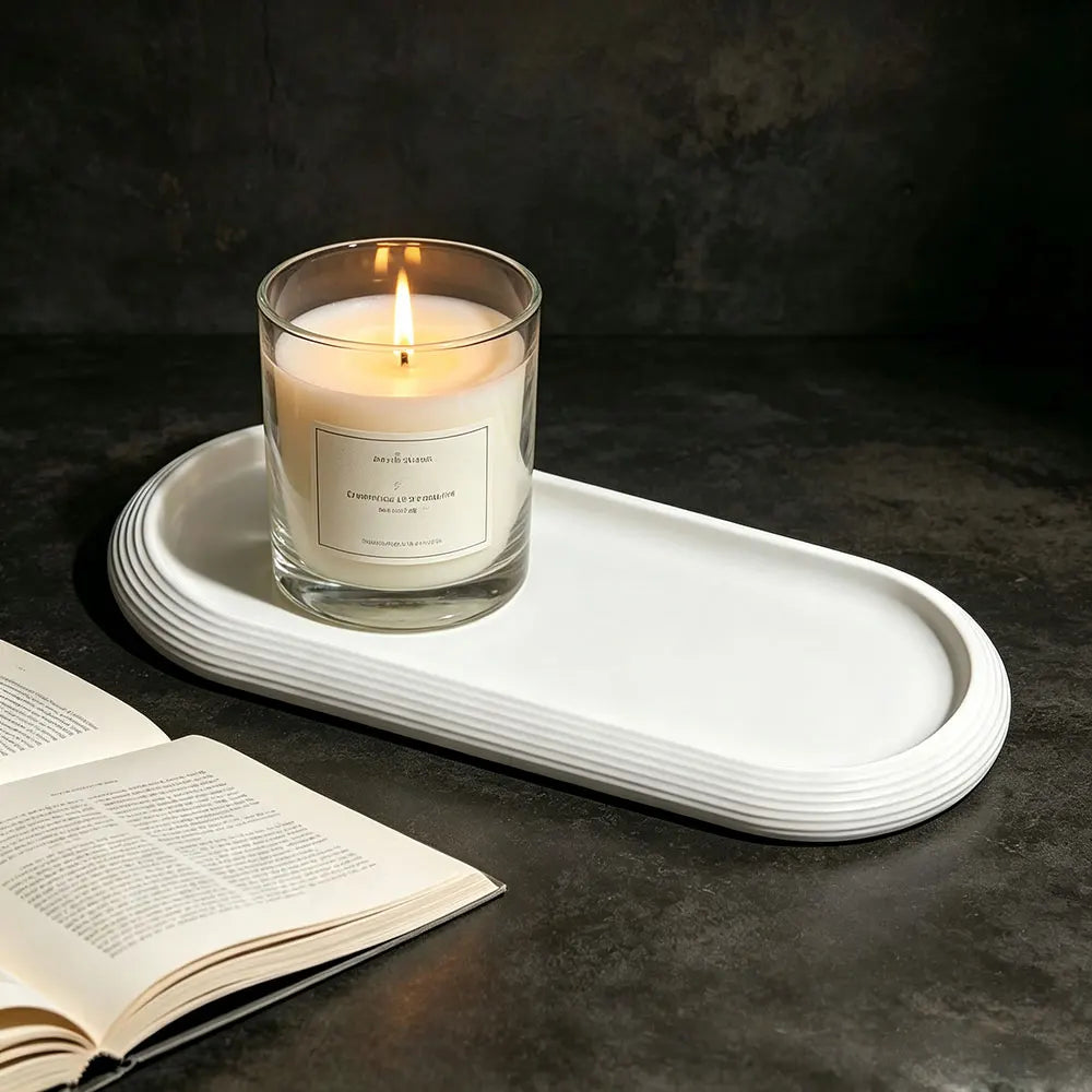 Minimalist Striped Oval Tray Silicone Mold