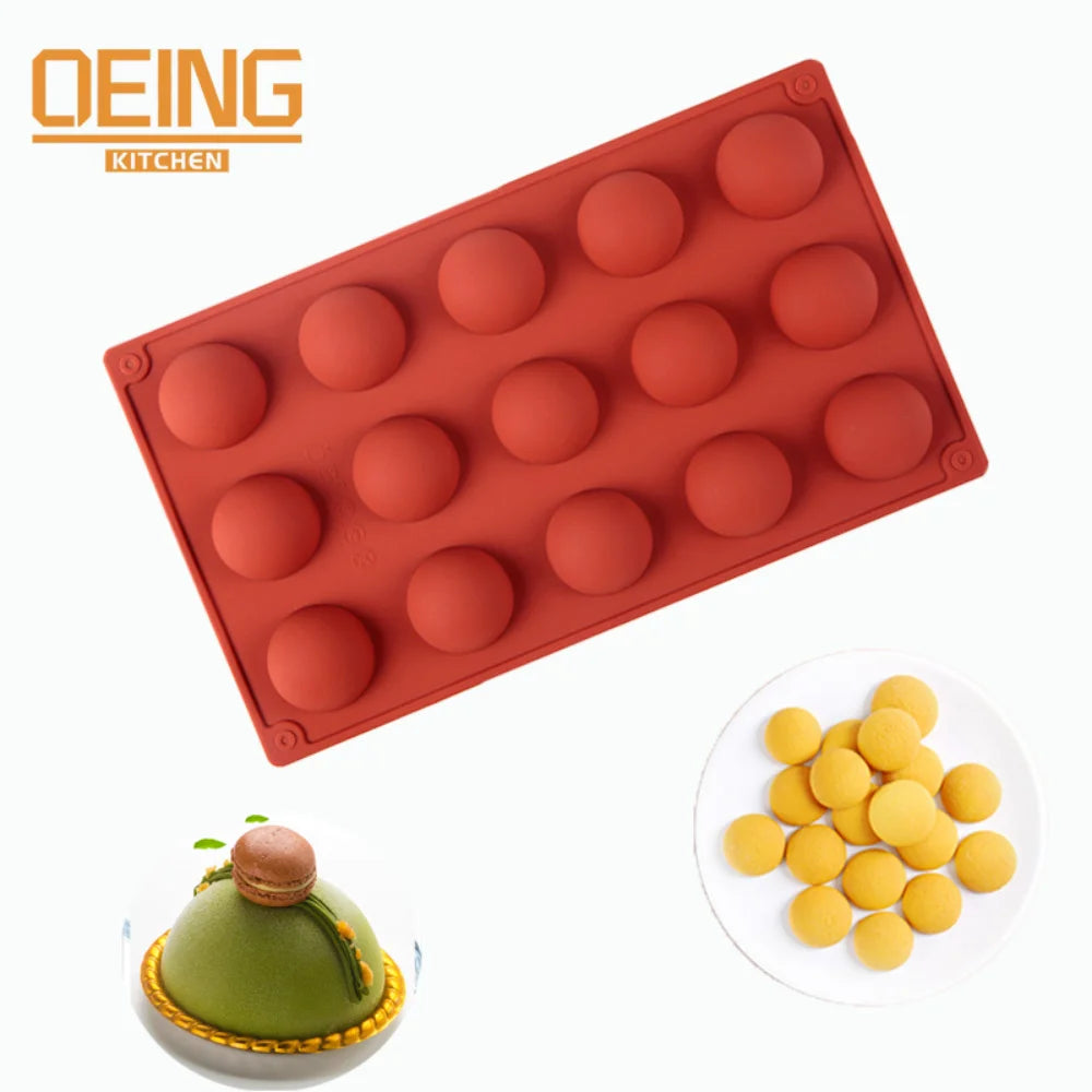 6/8/15/24 Holes Half Ball Sphere Round Silicone Mold