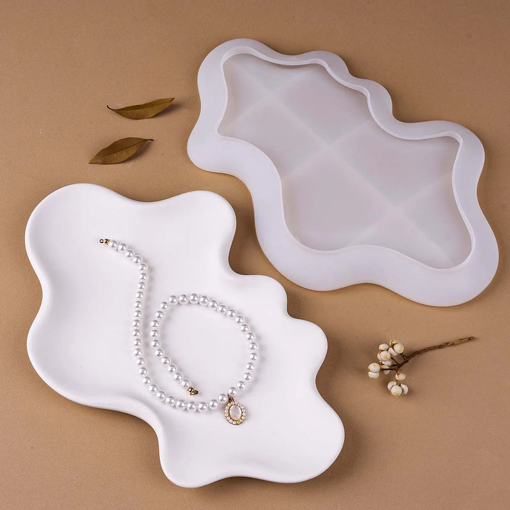 Concrete Irregular Wave Tray Silicone Mold