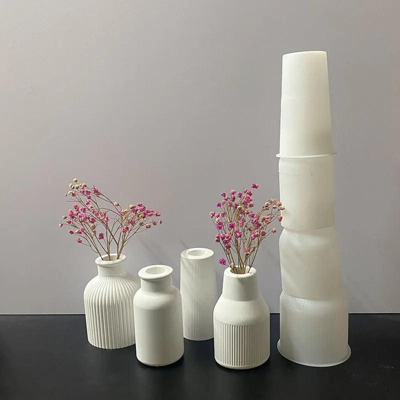 Circular Stripe Vase Silicone Mold