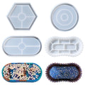 Oval Tray Silicone Mold Hexagon Coaster Epoxy Resin Mould