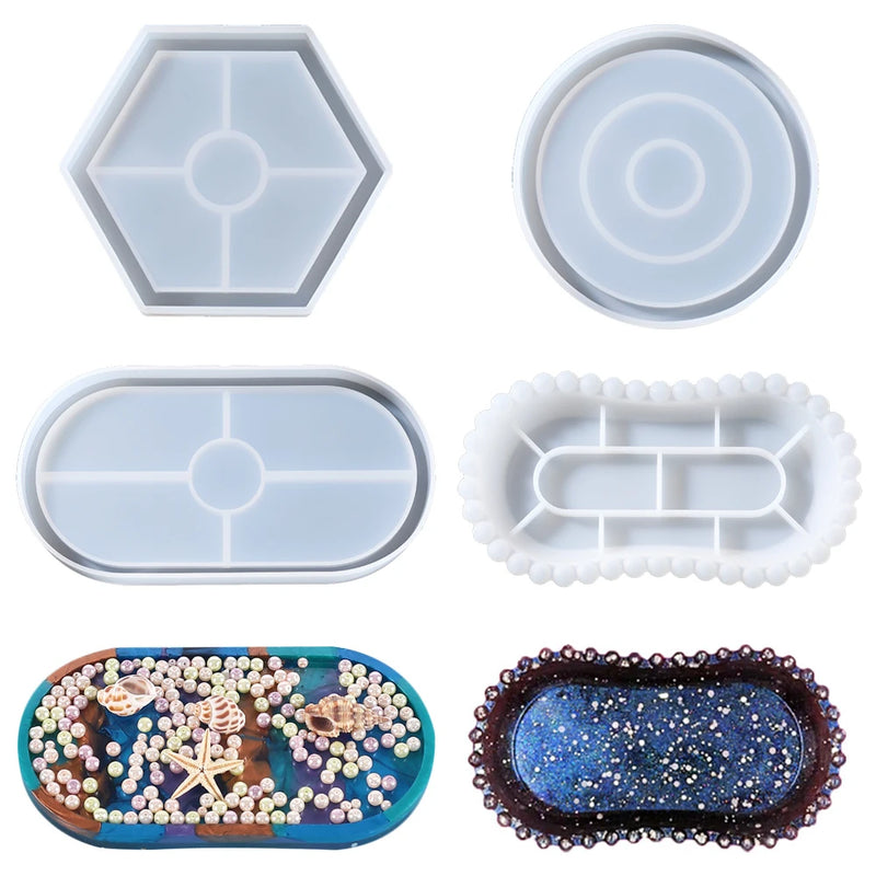 Oval Tray & Hexagon Coaster Mold Set