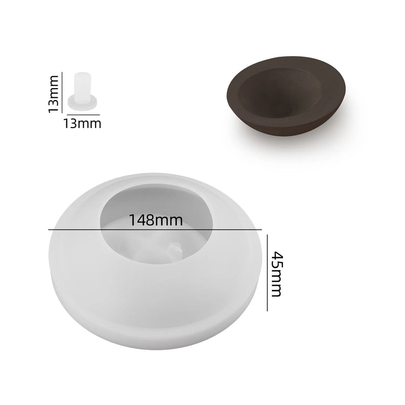 1pc Irregular Round Bowl-Shaped Silicone Mold for