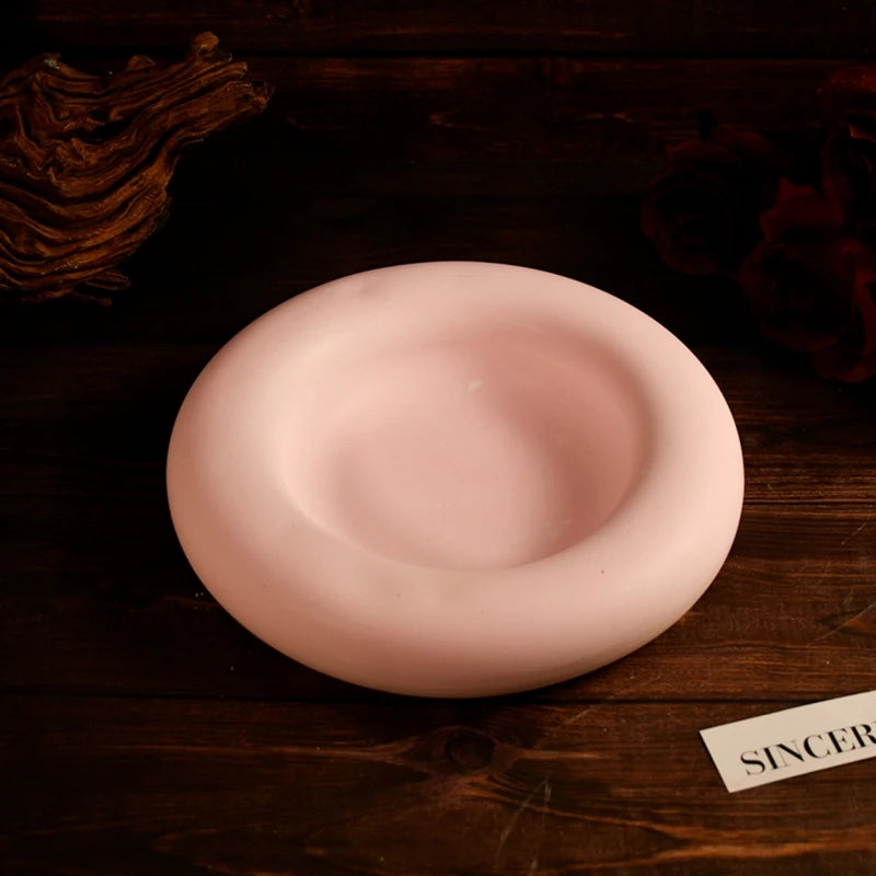 Round Cement Storage Tray Silicone Molds Circular Plaster