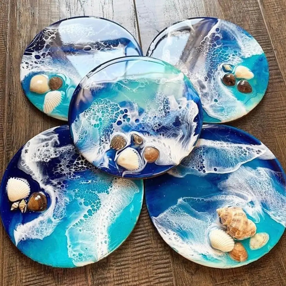Transparent Fluid Arts Round Coaster Resin Casting Molds