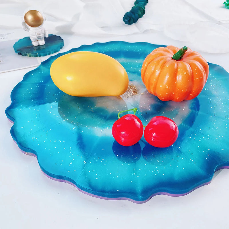 S0100 Large Round Irregular Fruit Tray Silicone Mold Dish
