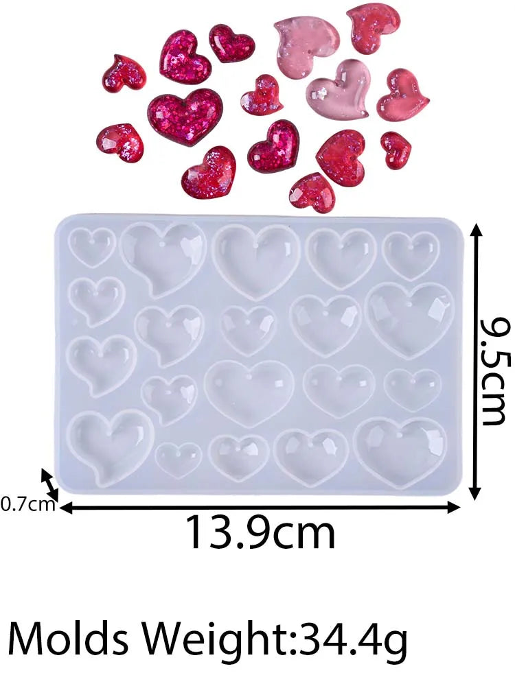 Heart Shape Earring Pendant Silicone Mold Love Series