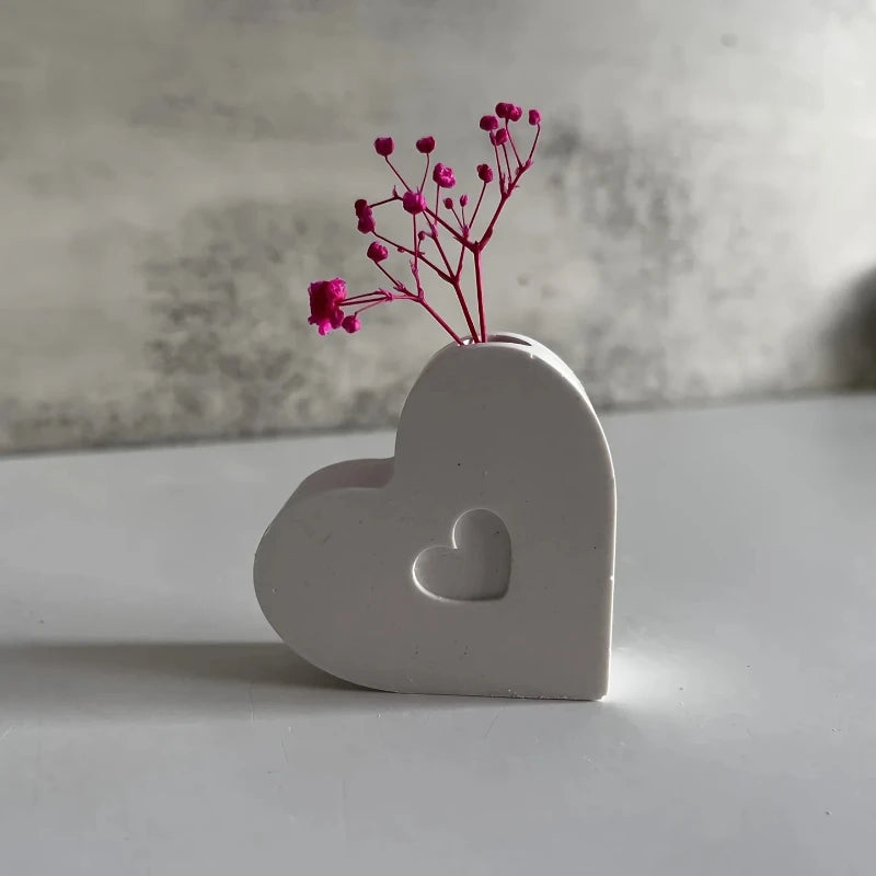 Mini Silicone Vase Molds-Heart,Flower,Rainbow House Shapes